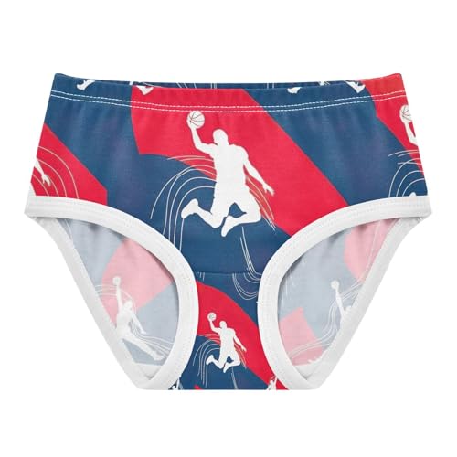 Girls Briefs, Basketball Player Jumping Toddler Panties, Cotton Underwear Girls, 2T–8 Years