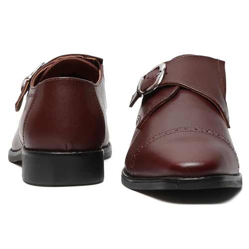 Image of LOUIS STITCH Men's Formal Shoes | Italian Leather Double Monk Strap Handcrafted | Stylish Slipon Shoes for Business, Formal, (LSRXSM)