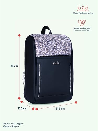 Image of ZOUK Olina Daypack for Women - Convertible Backpack with Laptop & iPad Compartments | Stylish Handcrafted Office & Travel Bag with Water-Resistant Lining & Dual Straps |