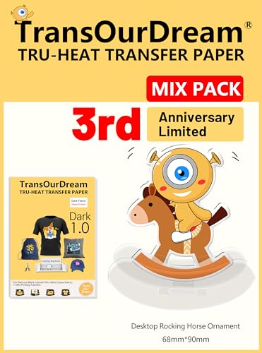 TransOurDream Dark Fabric Heat Transfer Paper (50 sheets) 8.5x11