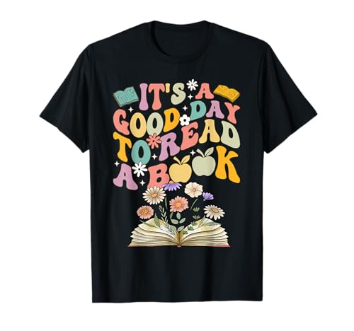 Retro Groovy It's a good day to read a book Women teacher T- T-Shirt