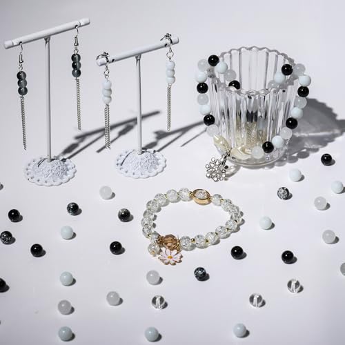 Image of XSEINO About 1200PCS 6mm Glass Beads Bracelet Making Kit,24 Assorted Black and White Series Colorful Crystal Beads for Bracelet and Jewelry Making and DIY Crafts,Friendship Bracelets