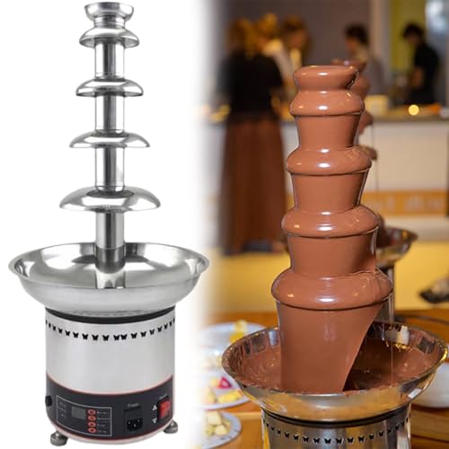 Fuente eléctrica de fondue de chocolate, acero inoxidable, ideal para fiestas, 4 niveles