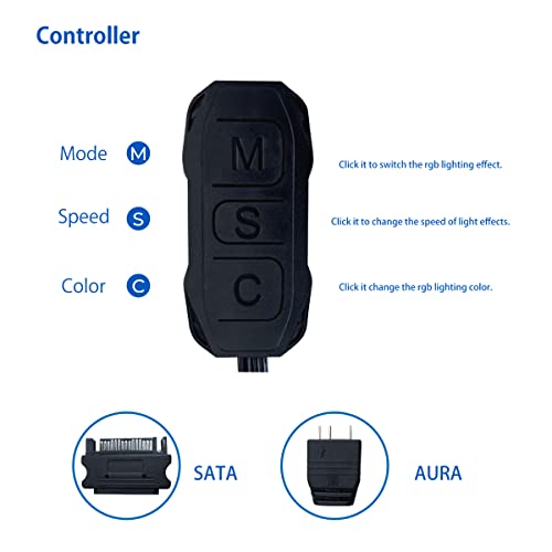 Alseye N12 Case Fans, 3 Pack 120Mm Argb & Pwm Pc Case Cooling Fans With Controller, Ultra Quiet High Airflow Half-Transparent White Computer Case Fan #TOP4