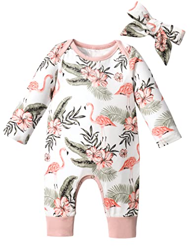 Image of Von kilizo Newborn Baby Girl Clothes Romper Onesie Cotton Newborn Outfit for Girls Cute Infant Girl Jumpsuits Clothes