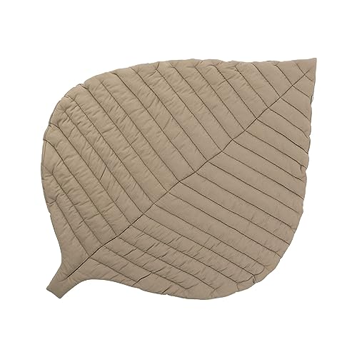 Image of Toddlekind 100% Organic Cotton 45.7" x 34.3" Multifunctional Leaf Mat, Décor, Office, Bedroom, Non-Toxic, Odorless Baby/Toddlers, for All Ages, Tan (Taupe)