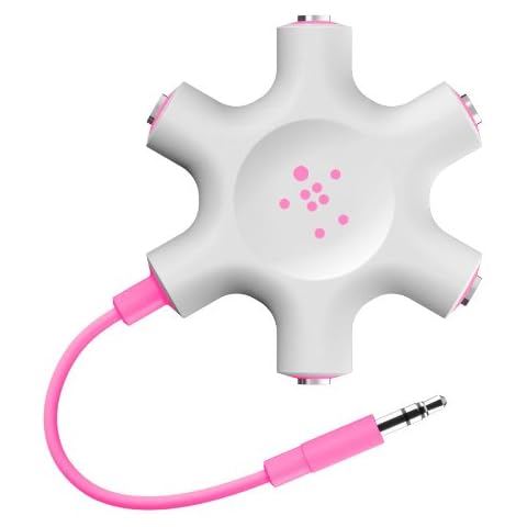 Distribuidor Belkin F8Z274BTPNK para auriculares, 5 jacks 3.5mm, rosa Cover