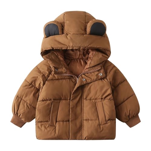 EnJoCho Boys Winter Solid Color Hooded Thickened Warm Cotton Jacket Cotton Jacket 12 Month Girls Jacket