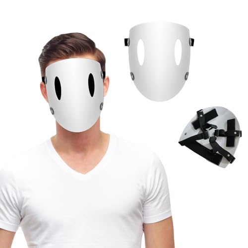 EQTGI High-Rise Invasion Mask White Smile/No Mouth Mask Anime Tenkuu Shinpan Cosplay Costume Halloween Props