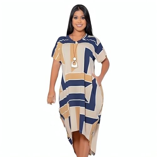 Vestido Feminino Mullet Plus Size Viscolycra Midi Estampado (BR, Alfa, Único, Plus Size, Regular, Pl