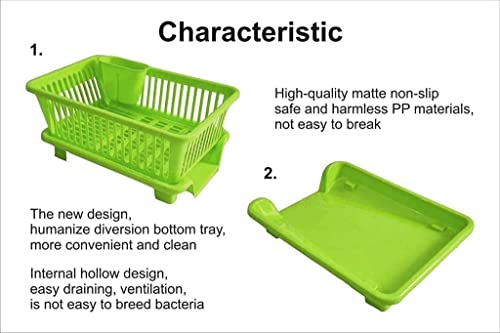 Image of TEKCOOL Plastic 6+56 (Green Dish Rack), (18 x 32 x 45 cm)