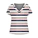 Womens Summer Tops Short Dolman Sleeve Shirts 2025 Fashion V Neck Outfits Clothes Fashion Stripes Print Blouse Pink