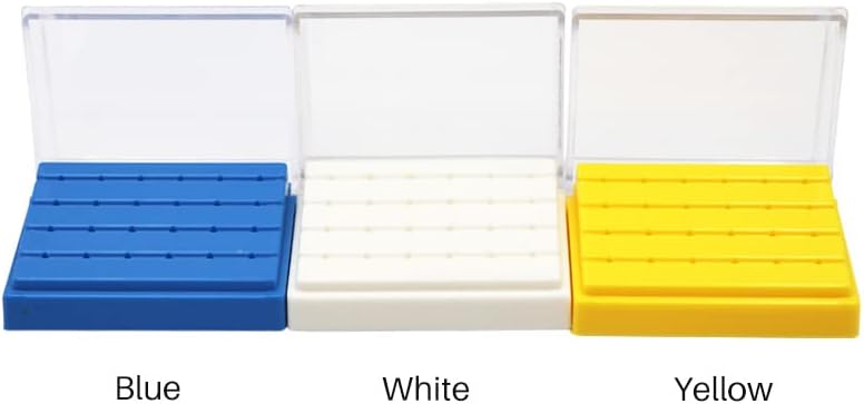 1pc 24 Holes Dental Holder Box Case Plastic Sterilization Box Autoclave Bit Bracket for Diamond High Speed Handpiece Bur Drill (Color : White)
