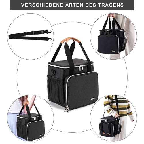 BABEYER Haustierpflegetasche, Hundepflegezubehör Organisator Tragetasche, perfekt für Haustierpflegewerkzeug Set Zubehör-Schwarz