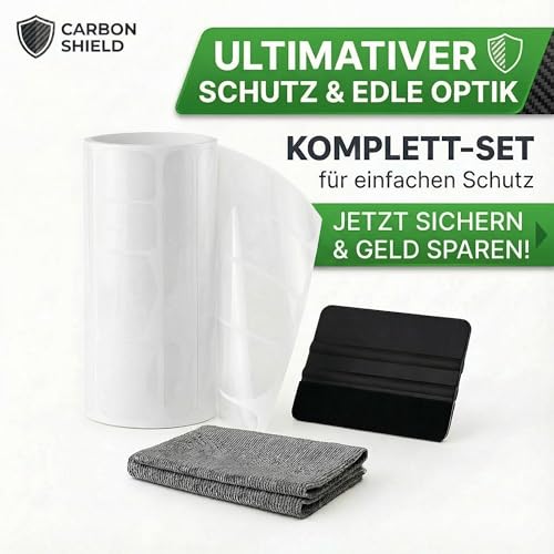 GD-Shield Fahrrad Lackschutzfolie Transparent Komplett-Set – Selbstklebende Rahmenschutzfolie für MTB, E-Bike & Rennrad – Extrem starker Steinschlagschutz inkl. Rakel & Mikrofasertuch Universal