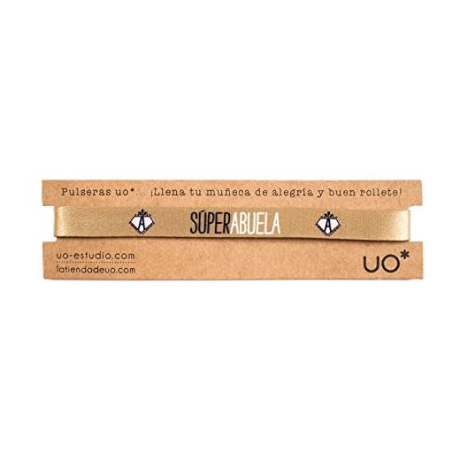 UO-Pulsera Estampado Súper Abuela, Color Dorado