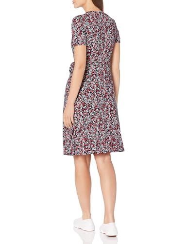 Image of Amazon Essentials Women's Short Sleeve Faux-Wrap V Neck Dress