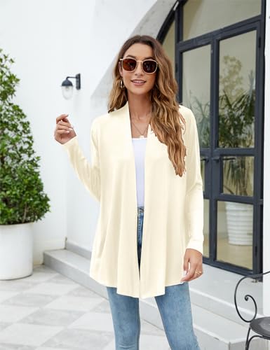 Image of Newchoice Womens Casual Lightweight Long Sleeve Cardigan Soft Drape Open Front Fall Dusters (S-3XL)