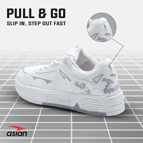 Image of ASIAN Lifestyle-02 Men's Stylish Sneakers | Comfortable Sporty Sneakers with PU Upper & Cushioned Insole | Ideal for Gym, Walk, Travel, & Casual Wear