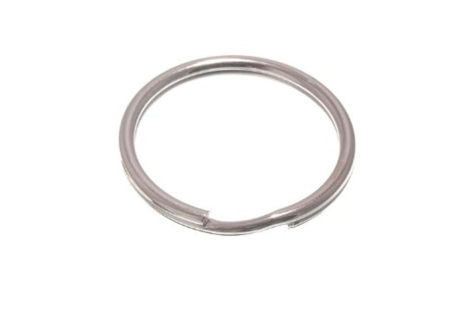 Anneau porte-clés fendu 50 mm en acier à ressort finition chromée