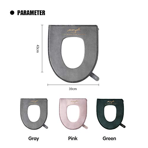 H·Aimee 1Pc Universal-Reißverschluss Wasserdichtes antibakterielles Leder Home WC Sitzkissen mit Aufhängeschlaufe Badezimmer Weich und Warm Abwaschbare WC-Sitzbezüge – Bild 3