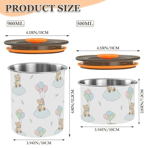 Envase de acero inoxidable con tapa hermética de 900 ml miniatura 2