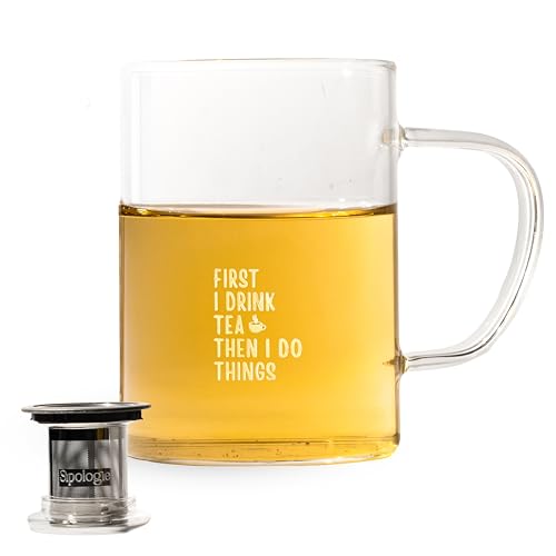 Image of Sipologie Inspire Tea Infuser Mug 350ml - First I Drink Tea