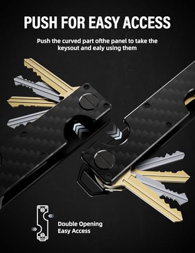 Image of Key Organizer Key Holder Compact Key Case Minimalist Metal Key Chain Key Holder for Keychain Secures 8-10 Keys EDC