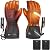 KEMIMOTO Waterproof EVA-Pad Heated Gloves for Men with Battery, PU Leather Snow Gloves for Women, Touchscreen Snowmobile Gloves, Heated Ski Gloves, Snowboarding Gloves, Electric Glove for Cold Weather