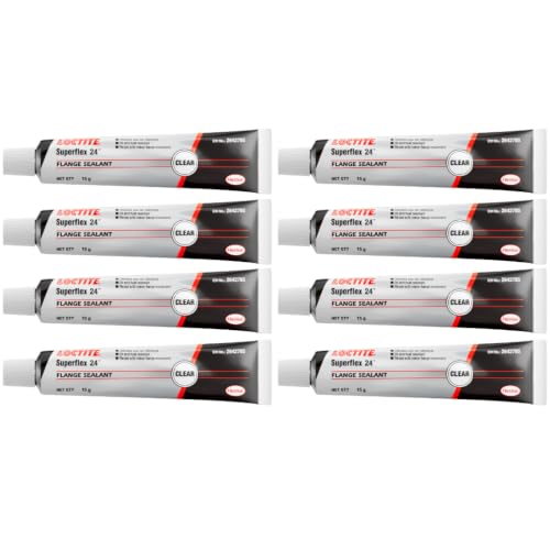 Image of LOCTITE Superflex 24 RTV Silicone Adhesive Sealant 15g (Pack of 8) | Clear Neutral Cure, One-Part, Non-Corrosive & Non-Sag | Oil Resistant | For Automotive & Industrial Sealing, Gearboxes, Pumps & Gasketing