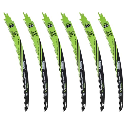 Image of 15 inch Japanese Teeth Reciprocating Saw Blades Wood Pruning - FACHLICH 6pcs Curved Edge 6TPI for Tree Trimming, Wood /PVC Pipe Cutting, Cr-V Sabre Blades Better Wear Resistance