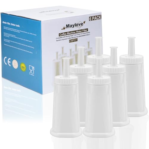 Pacote de 6 filtros de água para máquinas de café Sage modelos SES 990/980/500/878/875/880/920/810, eletrodomésticos BES008 amaciador para filtro de água sálvia barista express para salvia barista