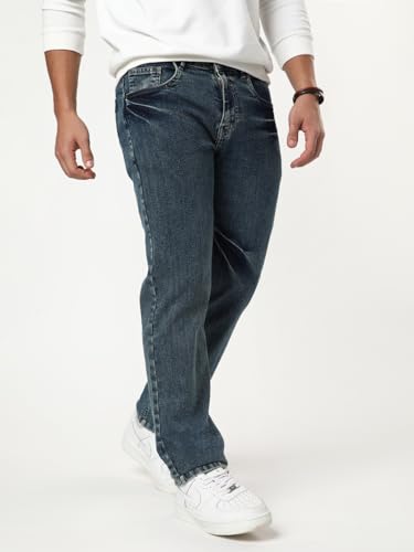 Image of Urbano Fashion Men's Regular Fit Heavy Washed Denim Jeans Stretchable