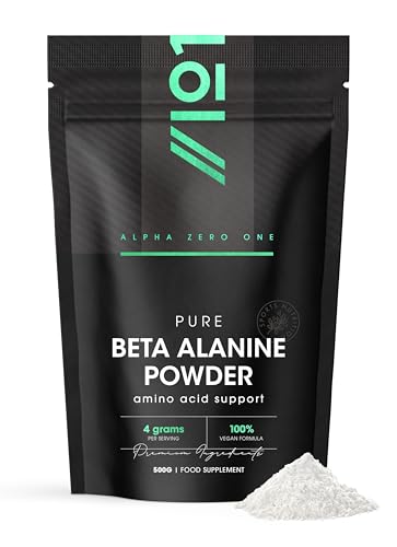 Fermented Beta-Alanine Powder 500g Unflavoured Resealable and Recyclable Pouch by Alpha01