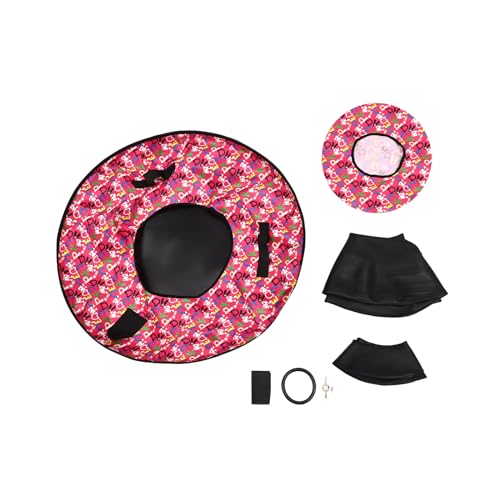 Oxford Cloth Inflatable Sledding Tube, Round Snow Tube with 2 Grippable Handles and Pull Loop, 35.43in Inflatable Sled for Kids and Adults, 198.4lbs Load-Bearing Capacity