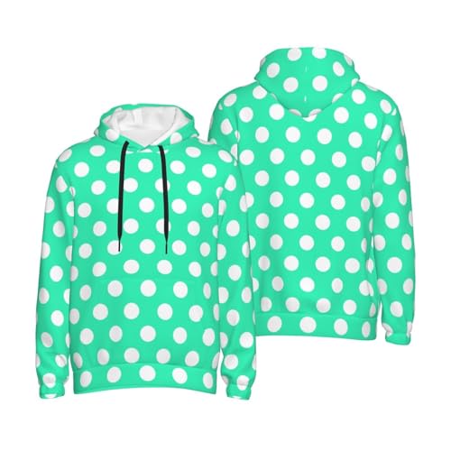 Hoodies For Men - Light Green Polka Dot Print Long Sleeve Casual Men'S Hoodies & Sweatshirts Pullover With Pocket4