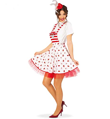 KarnevalsTeufel Damenrock Köln Latzrock Rot/Weiß mit Kölner Dom und Wappen Größen individuell einstellbar Tellerrock mit Tüll Spitze