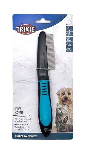 TRIXIE 23762 Floh- und Staubkamm, Kunststoff/Metallzinken, 21 cm
