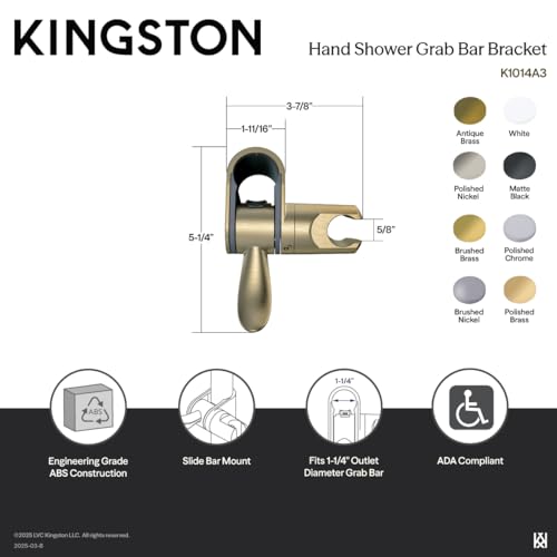 Support de douche en laiton poli robuste pour tringle de douche