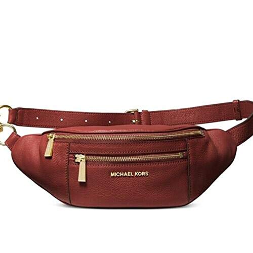 MICHAEL Michael Kors Mott cintura mediana Brandy cuero Cruz cuerpo bolsa medidas: 13 L x 4 W x 6 H