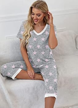 PrinStory Pyjama dames pyjama set ronde hals loungewear