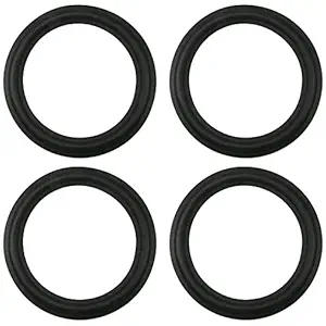 Jutagoss 4Pcs 6.5Inch Perforated Speaker Rubbe Edge Surround Rings Replacement Parts for Speaker Repair or DIY Black