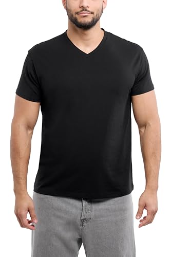 X RAY Men's V-Neck T-Shirts, Soft Cotton Short Sleeve Casual Slim Fit V Neck T Shirts for Men