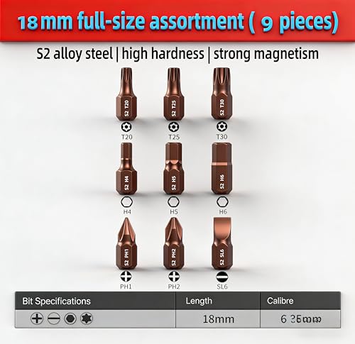 Image of 12 in 1 Right angle screwdriver 18 mm /0.7″ Shortest magnetic screwdriver bits (S2 alloy steel) Shortest screwdriver bit Mini bits set 90 Degree Offset Mini ratchet Dedicated to small spaces