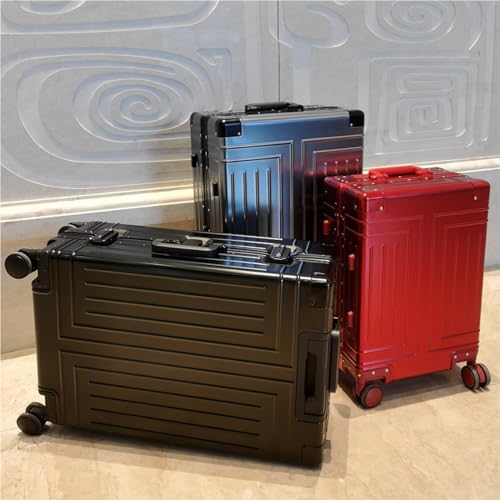 Suitcase All-Aluminum Magnesium Alloy Suitcase Trolley Case Aluminum Frame Anti-Fall Silent Universal Wheel Suitcase Suitcases Large(Color:Silver)3