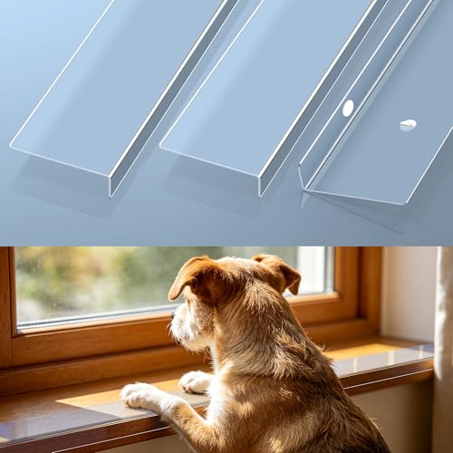 MONOID Heavy-Duty Window Sill Protector - Residue-Free Pet Guard for Dogs & Cats Scratch & Chew Resistant Clear Shield Easy Peel & Stick 29.5 x 5.12 Cat Scratching Pads 3 Pack