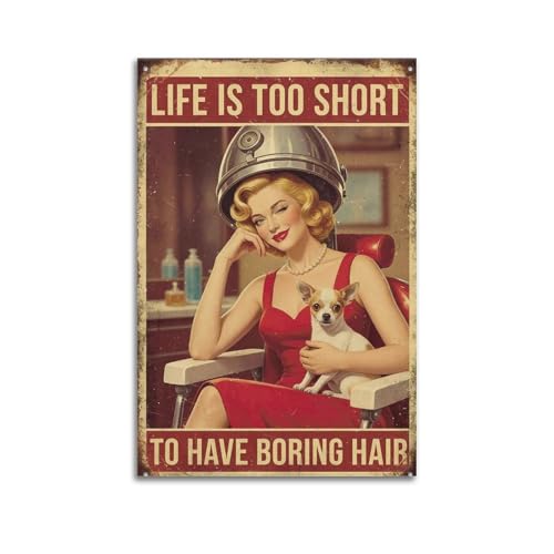 Impression sur toile vintage salon de coiffure esthétique 60x90