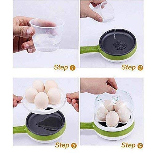Image of Multifunctional 2 in 1 Electric Egg Boiling Steamer Egg Frying Pan Egg Boiler Electric Automatic Off with Egg Boiler Machine Non-Stick ElectricEgg Frying Pan