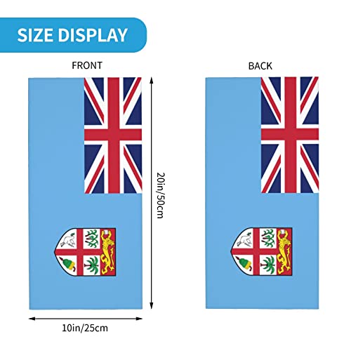 Cuello para hombre y mujer con bandera de Fiji. Balaclava y mascarilla deportiva transpirable de doble cara blanca miniatura 3