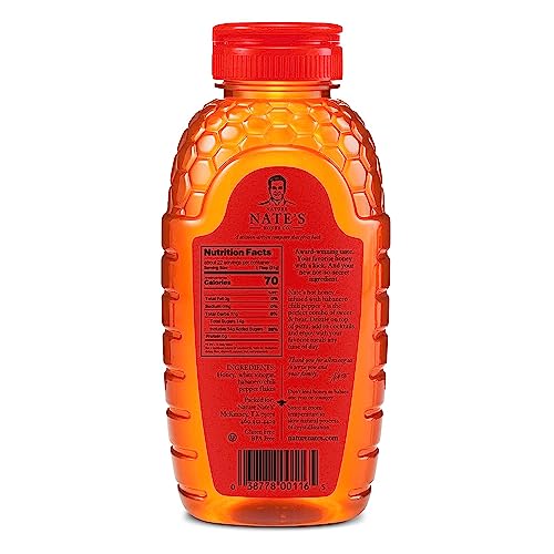 Nature Nate's Hot Honey: 100% Pure Honey Infused With Habanero Chili Pepper Flakes - 16 Fl Oz #TOP5